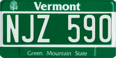 VT license plate NJZ590