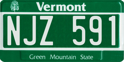 VT license plate NJZ591