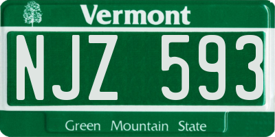 VT license plate NJZ593