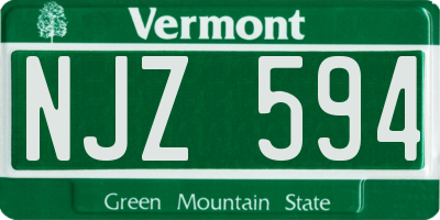 VT license plate NJZ594