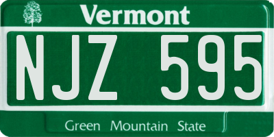 VT license plate NJZ595