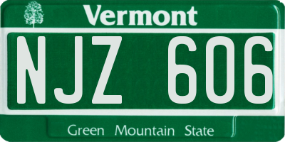 VT license plate NJZ606