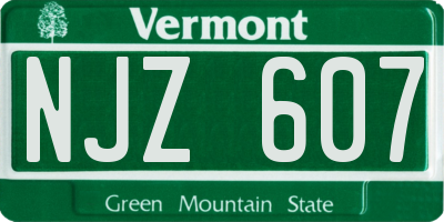 VT license plate NJZ607