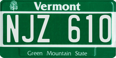 VT license plate NJZ610