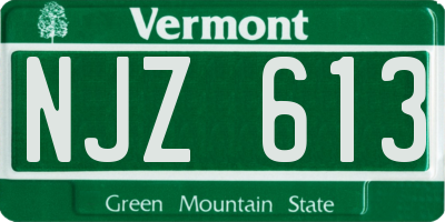 VT license plate NJZ613