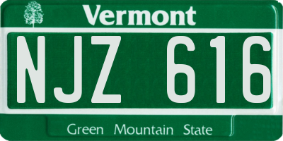 VT license plate NJZ616