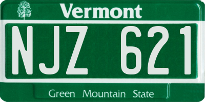 VT license plate NJZ621