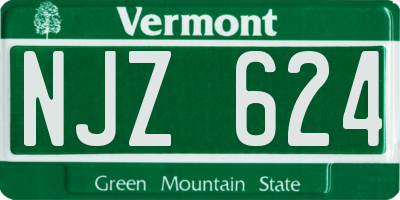 VT license plate NJZ624