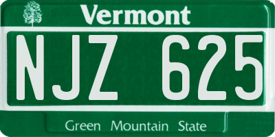 VT license plate NJZ625