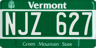 VT license plate NJZ627