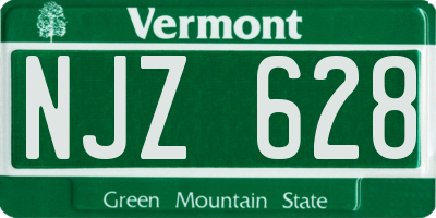 VT license plate NJZ628