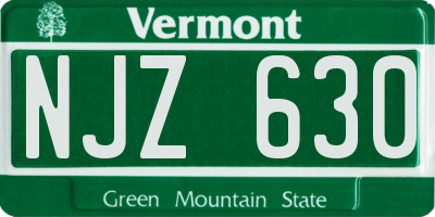 VT license plate NJZ630