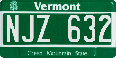 VT license plate NJZ632