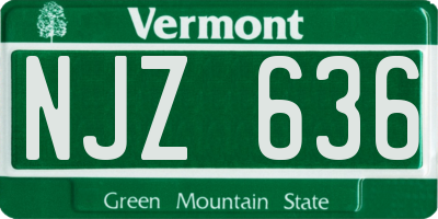 VT license plate NJZ636