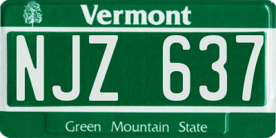 VT license plate NJZ637