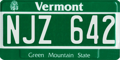VT license plate NJZ642