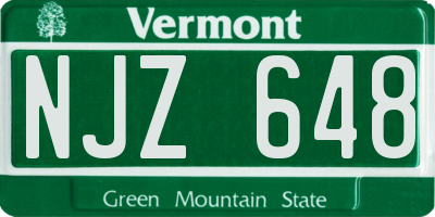VT license plate NJZ648