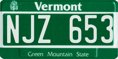 VT license plate NJZ653