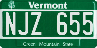 VT license plate NJZ655