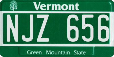 VT license plate NJZ656
