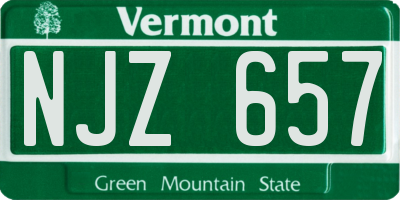 VT license plate NJZ657