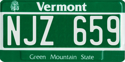 VT license plate NJZ659