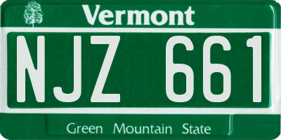 VT license plate NJZ661