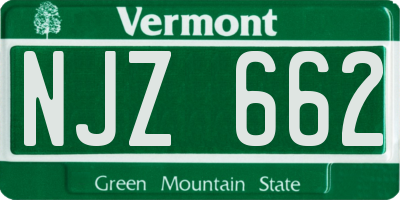 VT license plate NJZ662