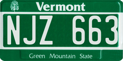 VT license plate NJZ663