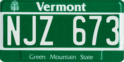 VT license plate NJZ673