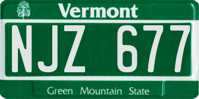 VT license plate NJZ677