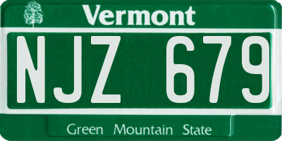VT license plate NJZ679