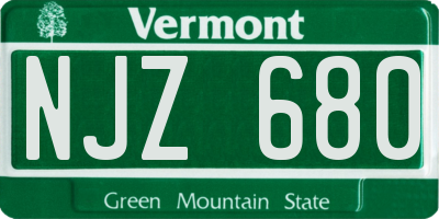 VT license plate NJZ680