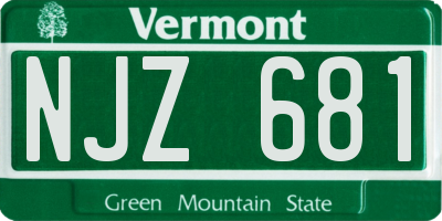 VT license plate NJZ681
