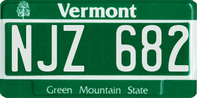 VT license plate NJZ682