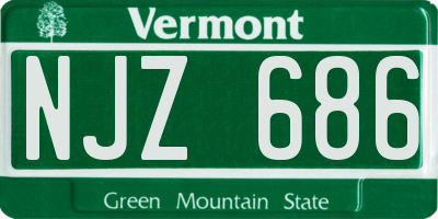 VT license plate NJZ686