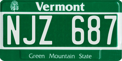 VT license plate NJZ687