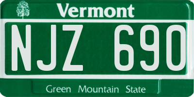 VT license plate NJZ690