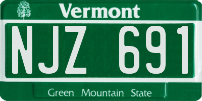 VT license plate NJZ691