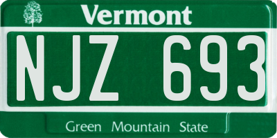 VT license plate NJZ693