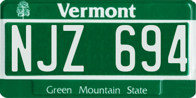 VT license plate NJZ694