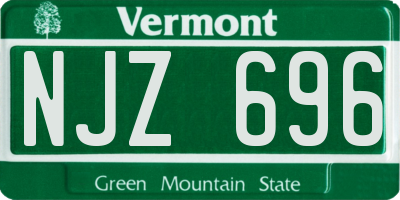 VT license plate NJZ696