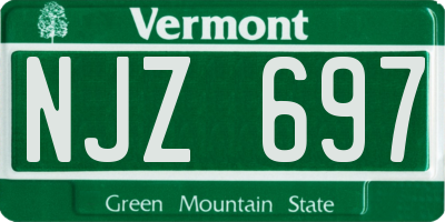 VT license plate NJZ697