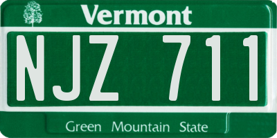 VT license plate NJZ711