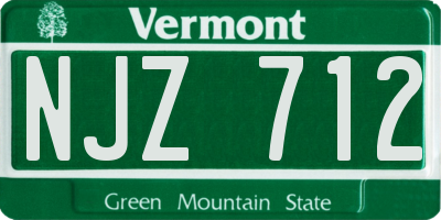 VT license plate NJZ712