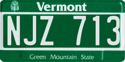 VT license plate NJZ713
