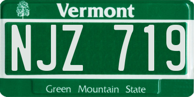 VT license plate NJZ719