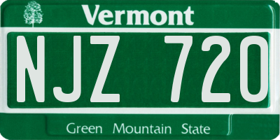 VT license plate NJZ720