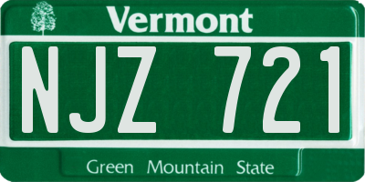 VT license plate NJZ721