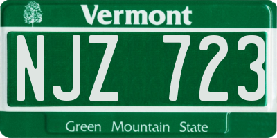 VT license plate NJZ723